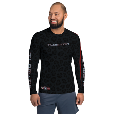 FLOMAZIN BLACK CAT 1.0 - Black Florida Panther Men's Rash Guard Long Sleeve Shirt