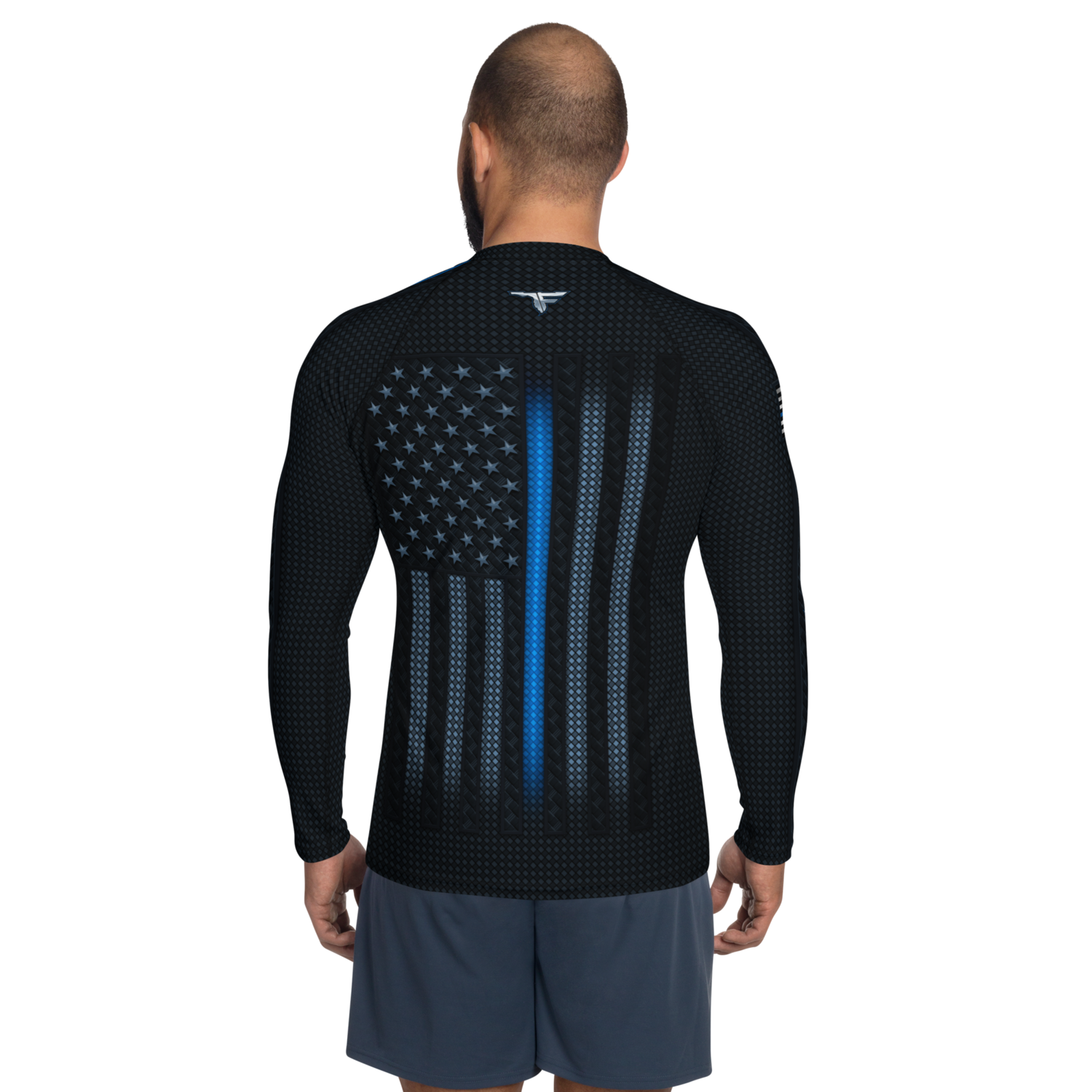 FLOMAZIN THIN BLUE LINE 1.0 Men's/Unisex Long Sleeve Shirt (Quick Dry Fabric or Rash Guard)