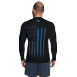 FLOMAZIN THIN BLUE LINE 1.0 Men&#39;s/Unisex Long Sleeve Shirt (Quick Dry Fabric or Rash Guard)