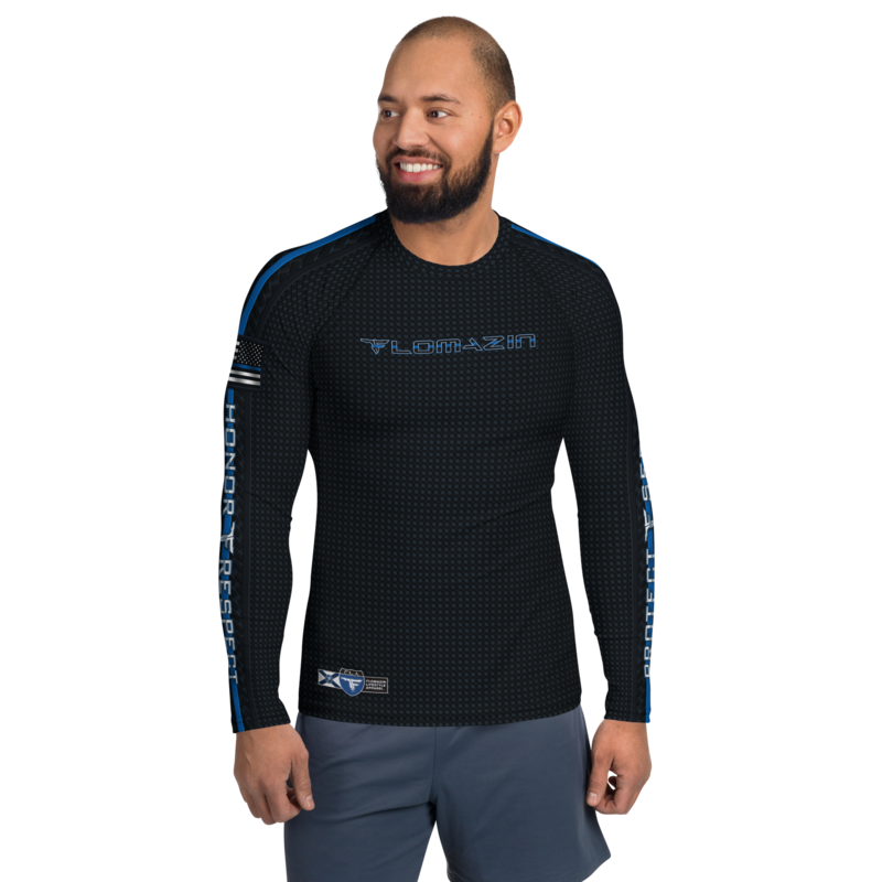 FLOMAZIN THIN BLUE LINE 1.5 Men's/Unisex Long Sleeve Shirt (Quick Dry Fabric or Rash Guard)