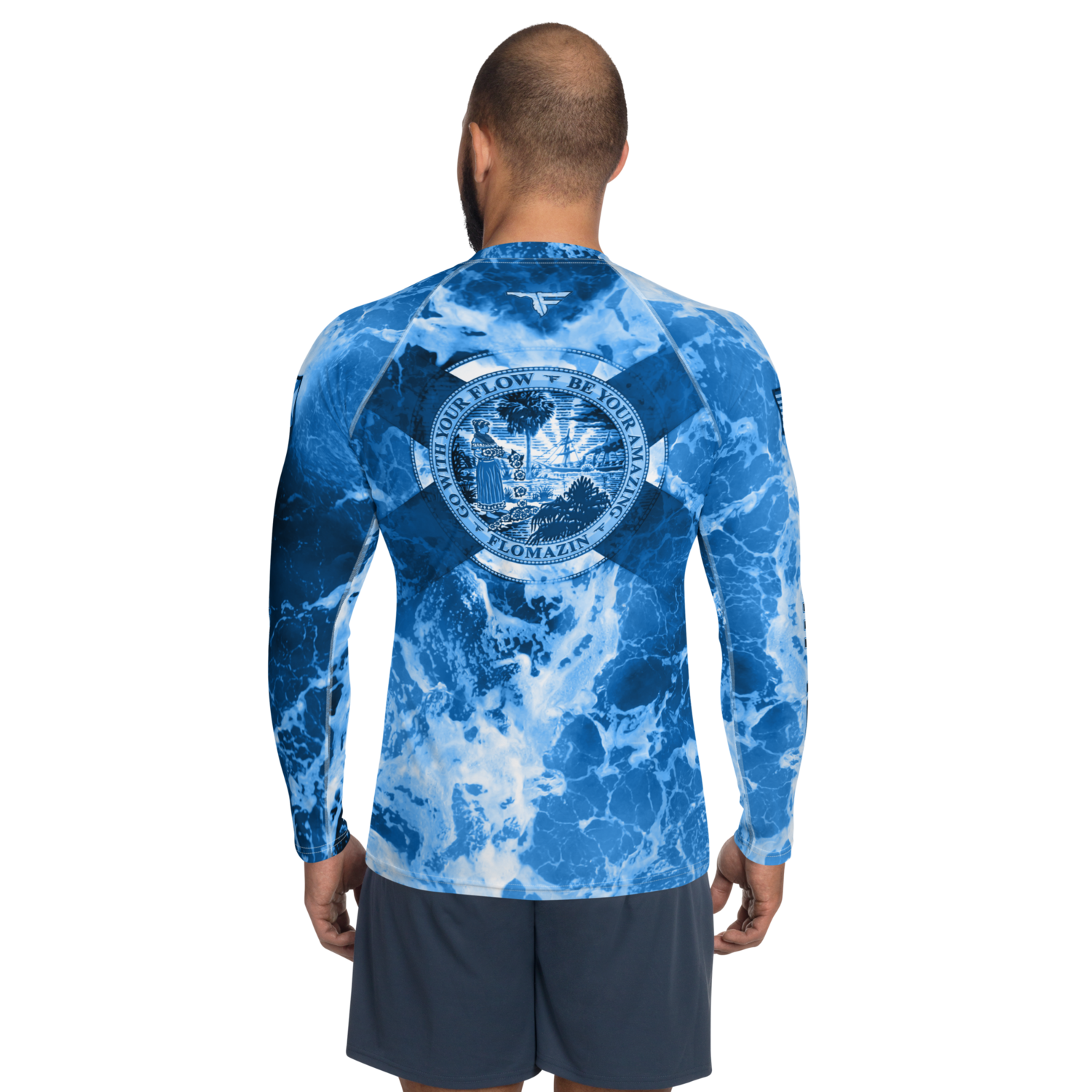 FLOMAZIN ROCKY WATERS 1.0 Men's/Unisex Long Sleeve Shirt (Quick Dry Fabric or Rash Guard)