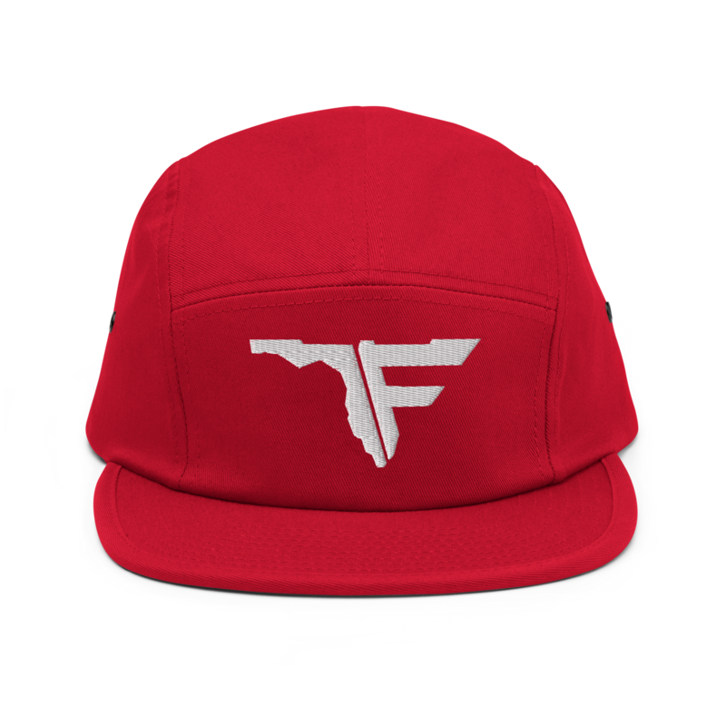 FLOMAZIN White Logo Five Panel Cap