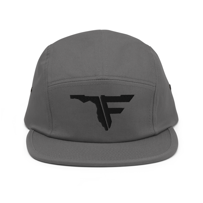 FLOMAZIN Black Logo Five Panel Cap
