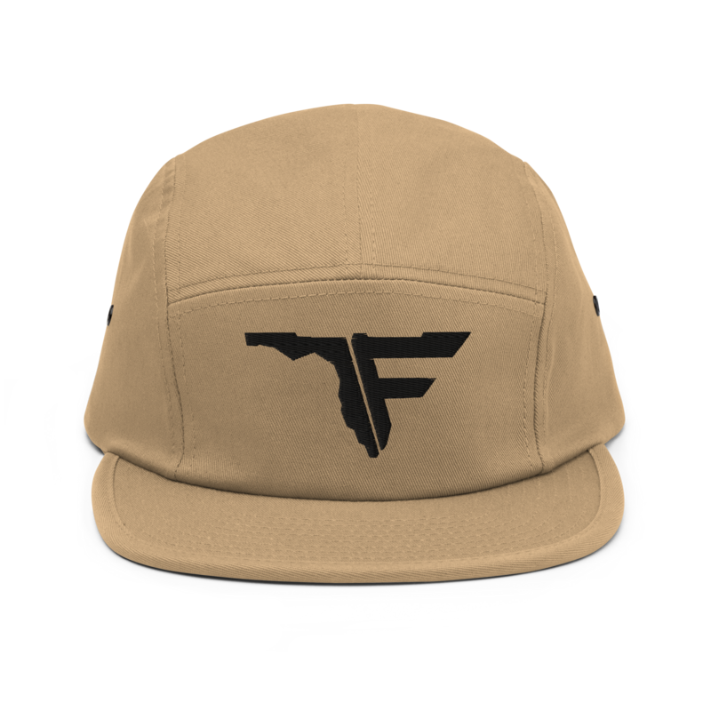 FLOMAZIN Black Logo Five Panel Cap