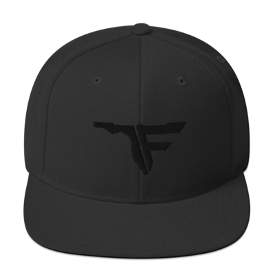 FLOMAZIN Black Logo Snapback Hat