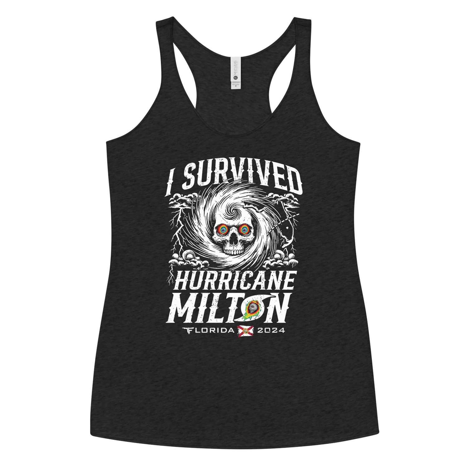 I SURVIVED HURRICANE MILTON FLORIDA 2024 Women&#39;s Racerback Tank by Flomazin
