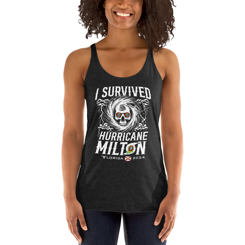 I SURVIVED HURRICANE MILTON FLORIDA 2024 Women's Racerback Tank by Flomazin
