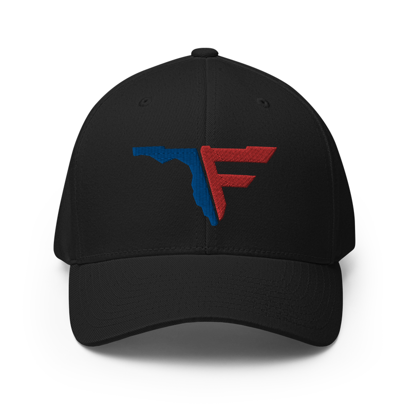 FLOMAZIN BLUE &amp; RED LOGO Flexfit Structured Twill Cap