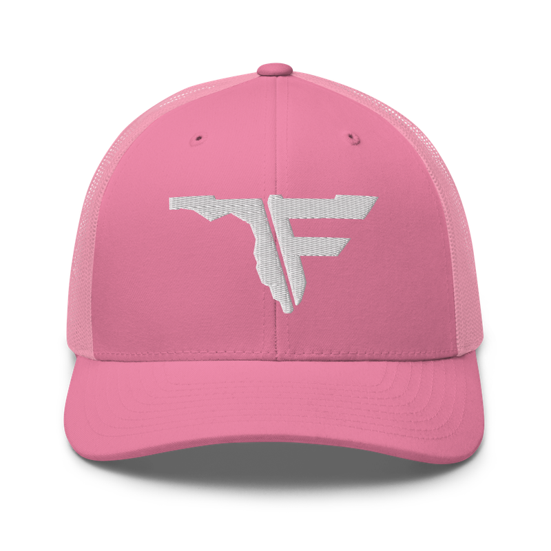 FLOMAZIN WHITE LOGO Trucker Cap