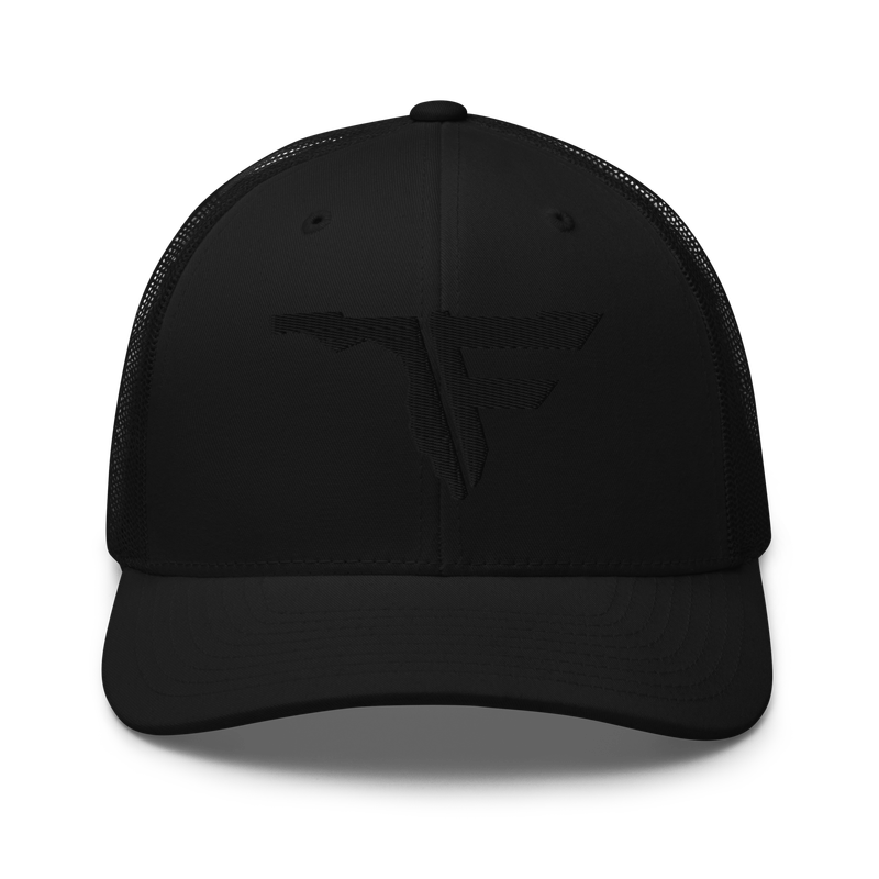 FLOMAZIN BLACK LOGO Trucker Cap