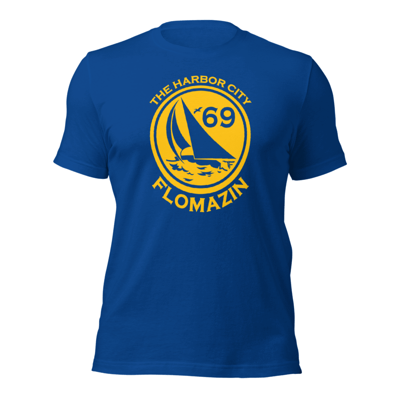 FLOMAZIN THE HARBOR CITY, MELBOURNE, FL 1969 Short-Sleeve Unisex T-Shirt, Size: S