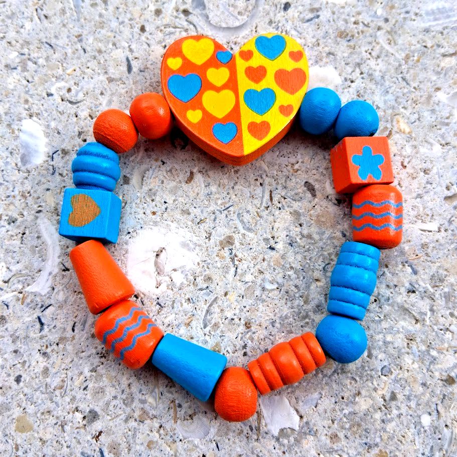 &quot;The Majestic Heart&quot; Men&#39;s Size Beaded Bracelet by SHYNAI