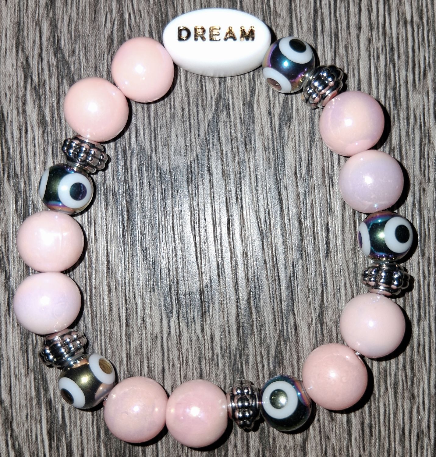 &quot;The Pink Eye Dream&quot; Women&#39;s Beaded Bracelet by SHYNAI