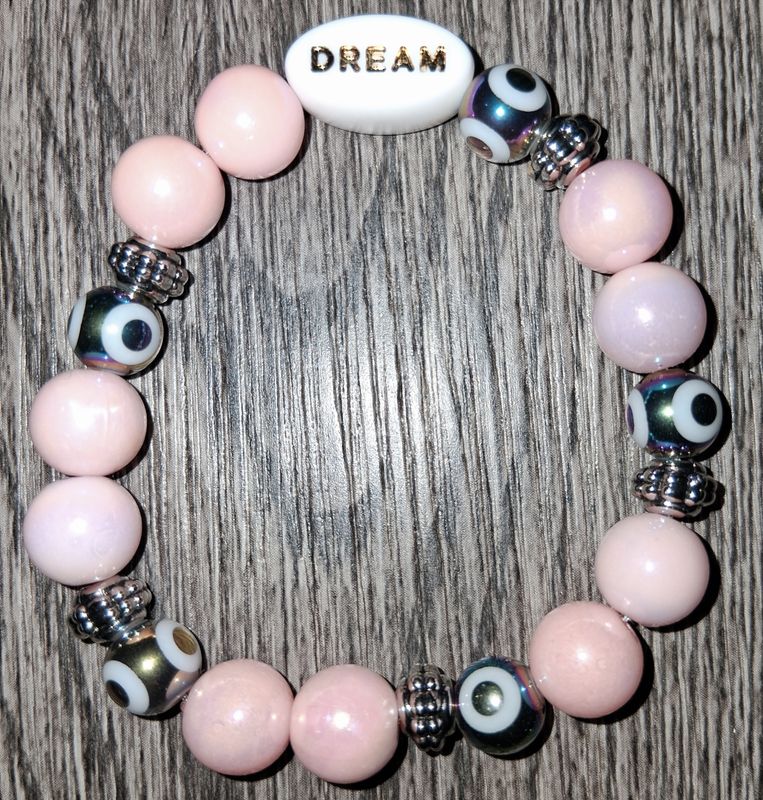 &quot;The Pink Eye Dream&quot; Women&#39;s Beaded Bracelet by SHYNAI