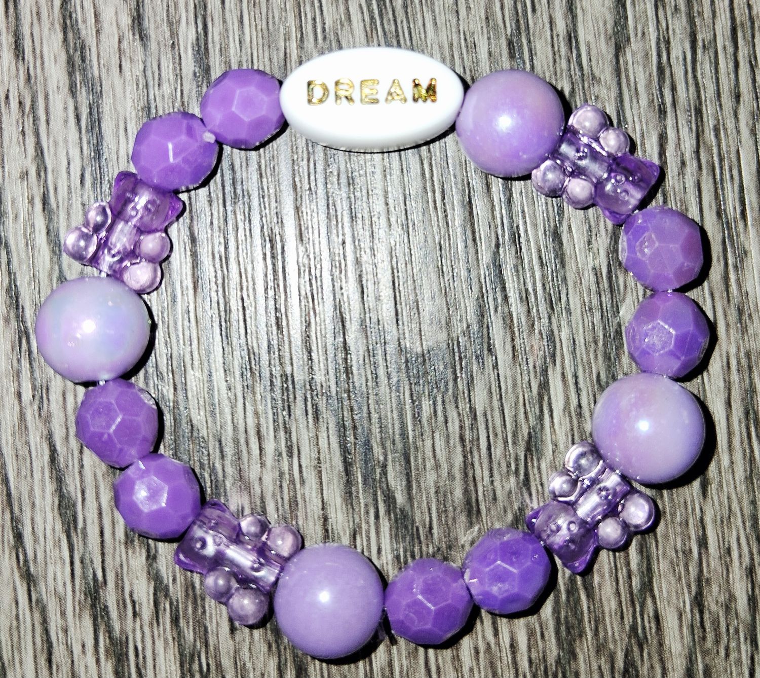 &quot;The Dreaming Purple Gummybear&quot; Kids&#39; Beaded Bracelet by SHYNAI