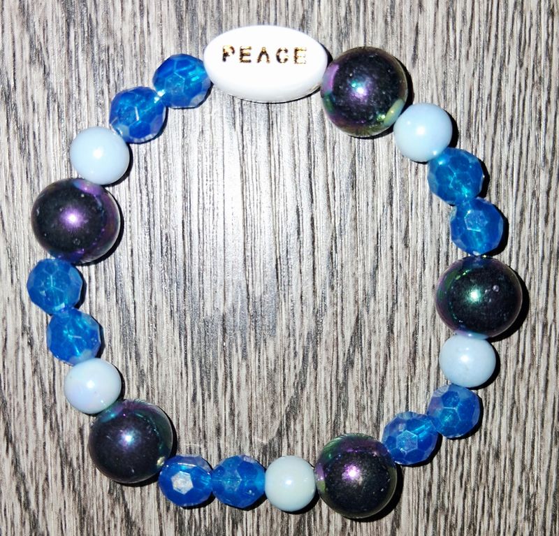 &quot;The Peace of Sky&quot; Men&#39;s Beaded Bracelet by SHYNAI