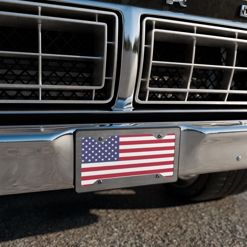 UNITED STATES IF AMERICA - USA - AMERICAN FLAG Vanity License Plate