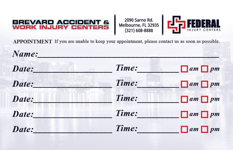 FEDERAL INJURY CENTERS Business Cards
