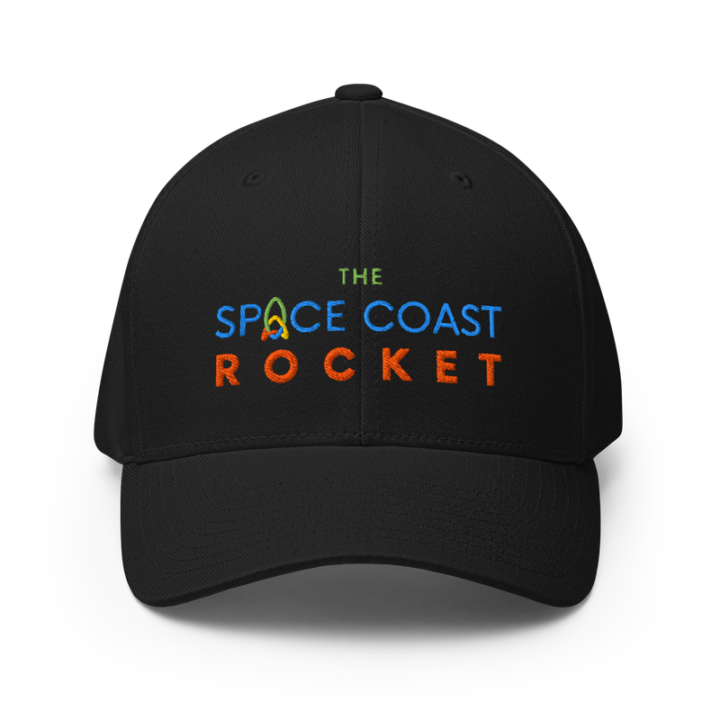 THE SPACE COAST ROCKET Structured Twill Fitted FlexFit Hat