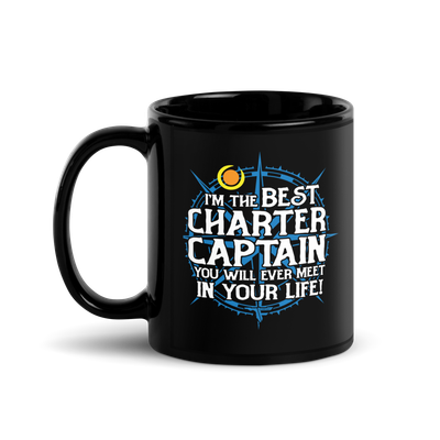 I'M THE BEST CHARTER CAPTAIN Funny Fishing Black Glossy Mug