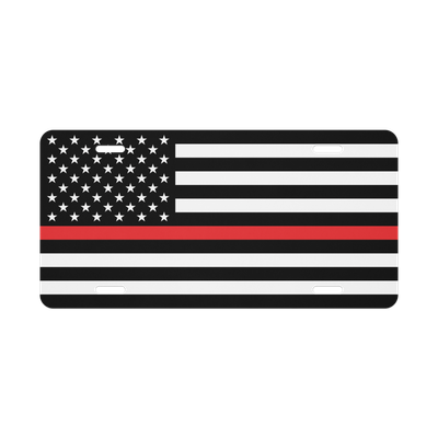 FIRE FIGHTER THIN RED LINE FLAG Vanity License Plate