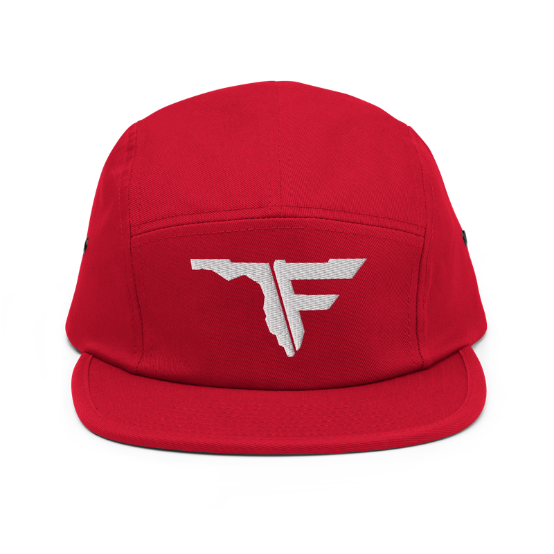 FLOMAZIN White Logo Five Panel Cap