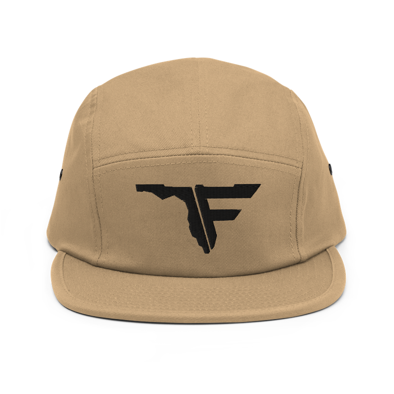 FLOMAZIN Black Logo Five Panel Cap