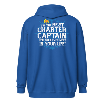 I'M THE BEST CHARTER CAPTAIN Funny Fishing Unisex Heavy Blend Zip Hoodie