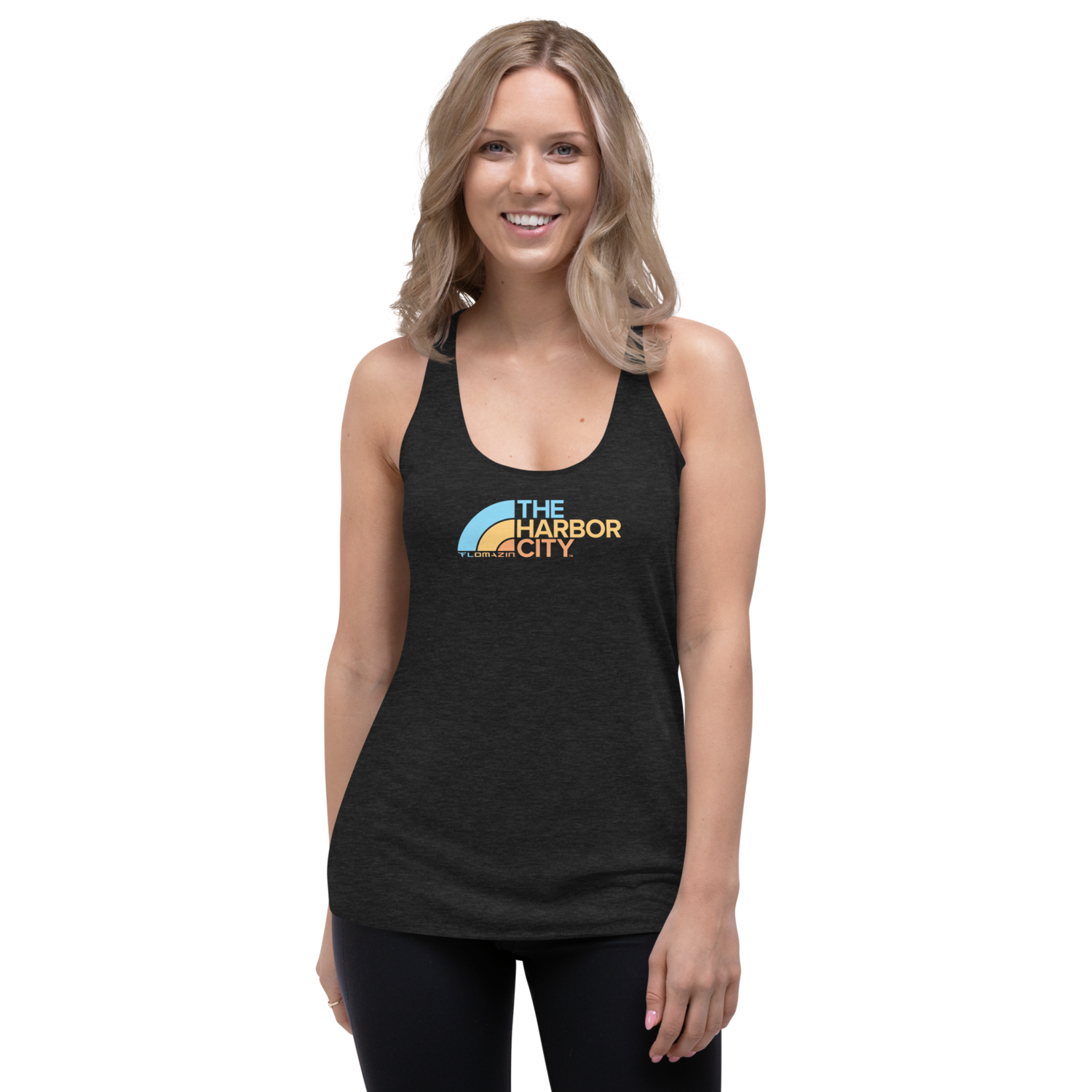 FLOMAZIN THE HARBOR CITY Women's Racerback Tank, Size: S