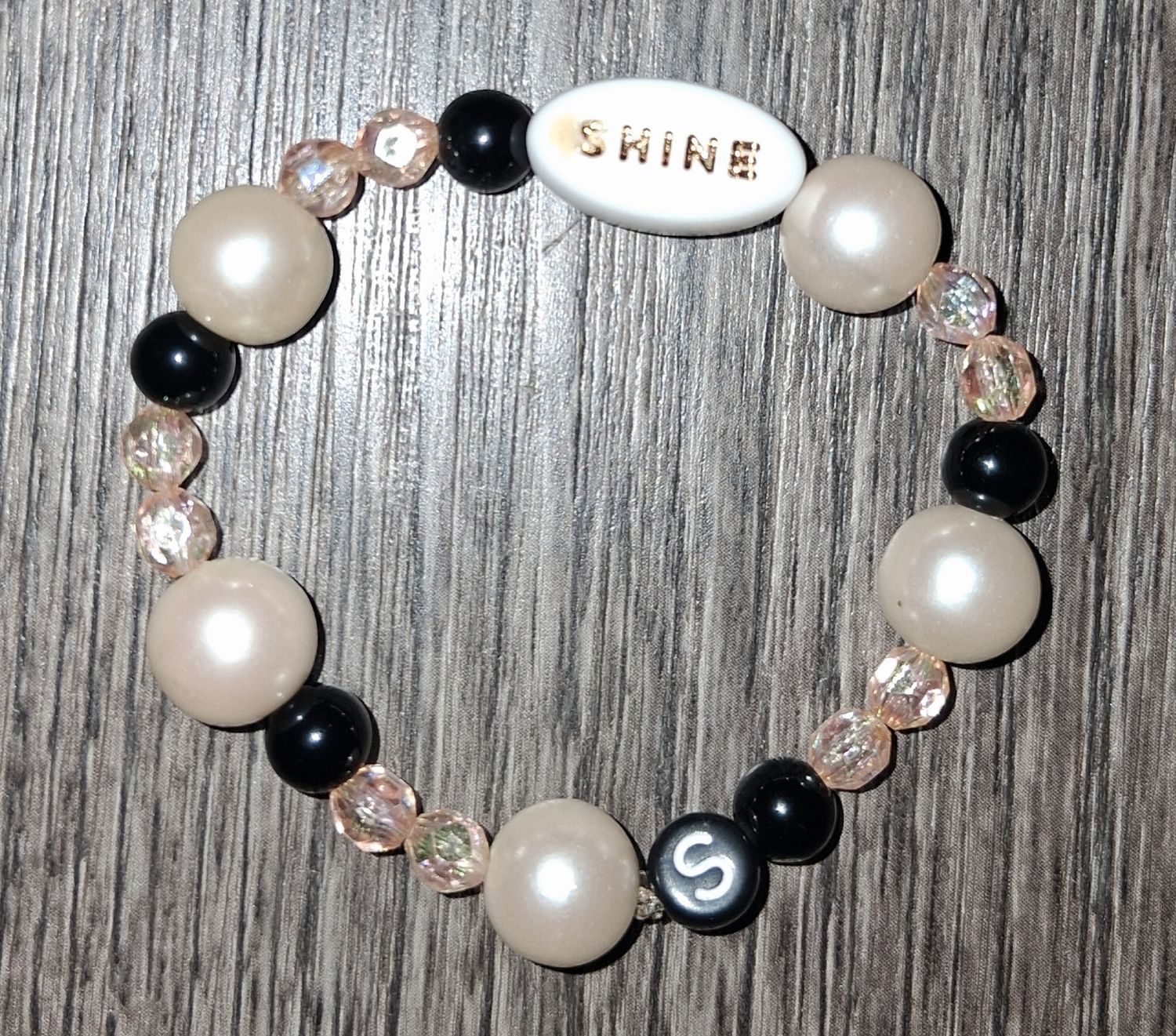 "The Shining Black Pearl" Kids' Beaded Bracelet by SHYNAI