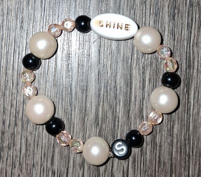 "The Shining Black Pearl" Kids' Beaded Bracelet by SHYNAI