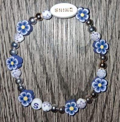"The Shining Silver Flower" Women's Beaded Bracelet by SHYNAI
