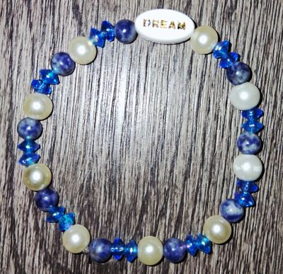 "The Dreaming Blue Pearl" Mens' Beaded Bracelet by SHYNAI