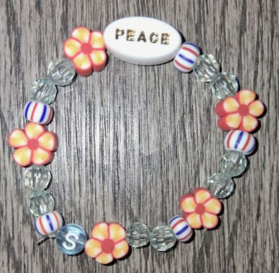 "The Red Sky of Peace" Kids' Beaded Bracelet by SHYNAI