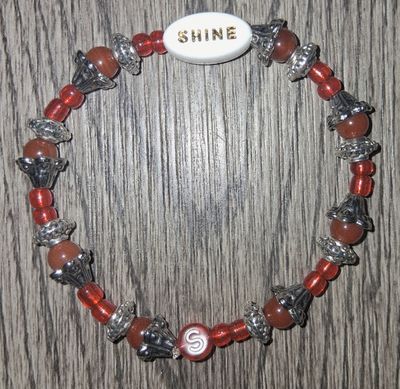 "The Shining Red of Silver "Mens' Beaded Bracelet by SHYNAI