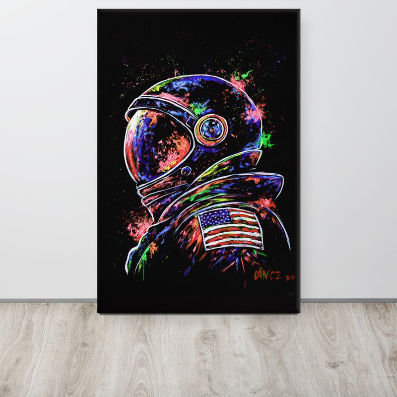 Drawn by Lance ASTRONAUT 24" x 36" Acrylic Embellished Canvas Print