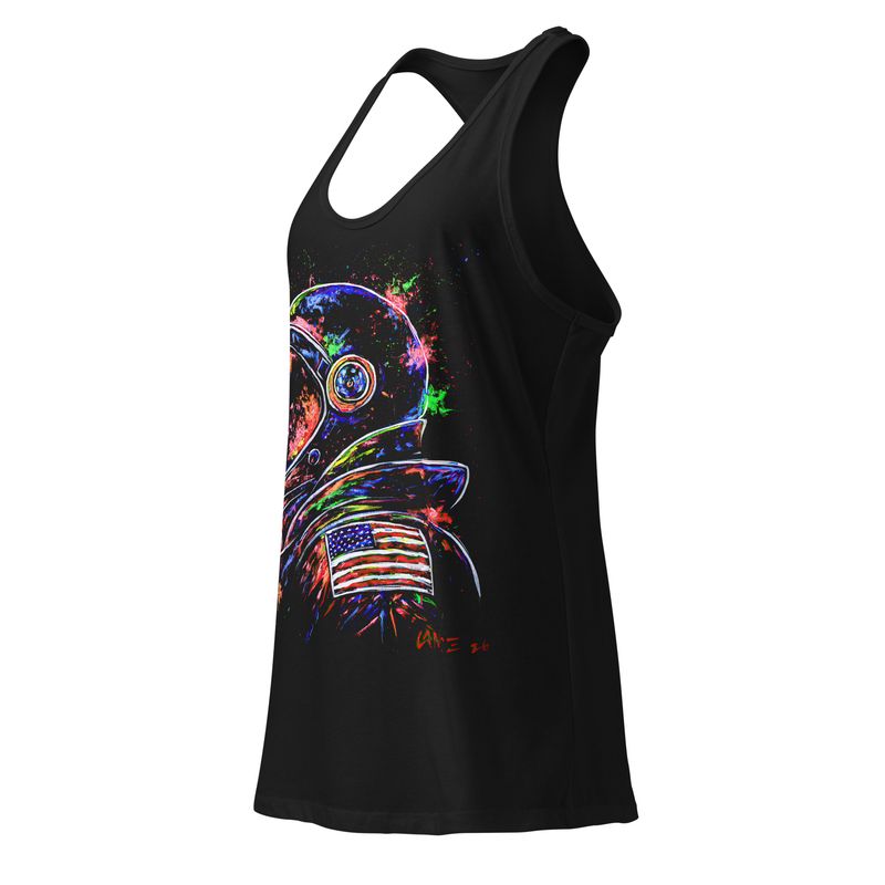 Drawn by Lance ASTRONAUT Premium Women’s Fitted Racerback Tank Top