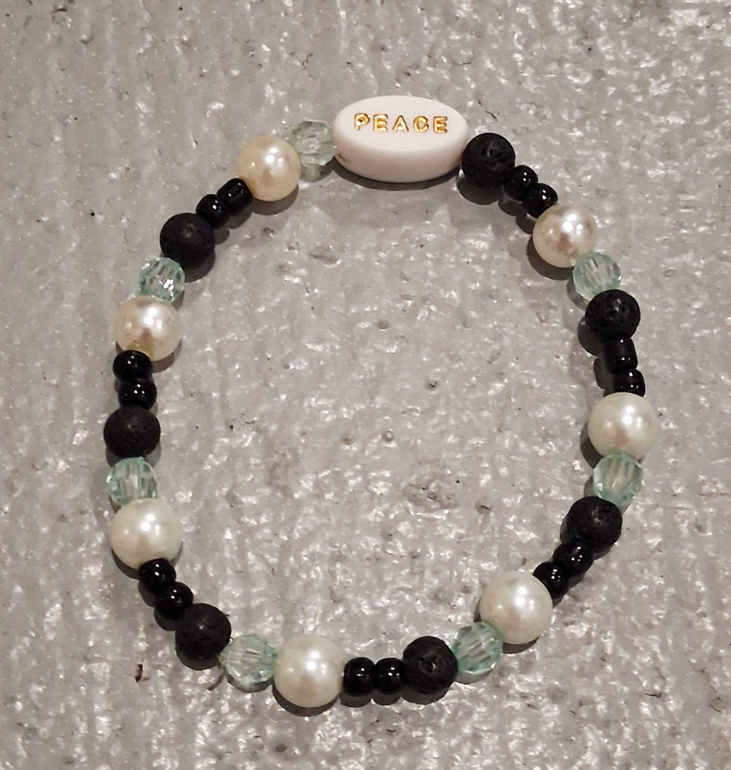 "The Black Pearl of Peace"Mens' Beaded Bracelet by SHYNAI
