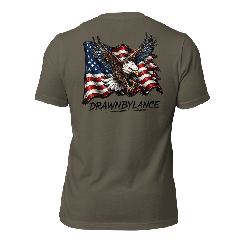 Drawn by Lance EAGLE US FLAG LOGO Premium Unisex T-Shirt