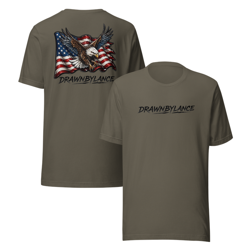 Drawn by Lance EAGLE US FLAG LOGO Premium Unisex T-Shirt