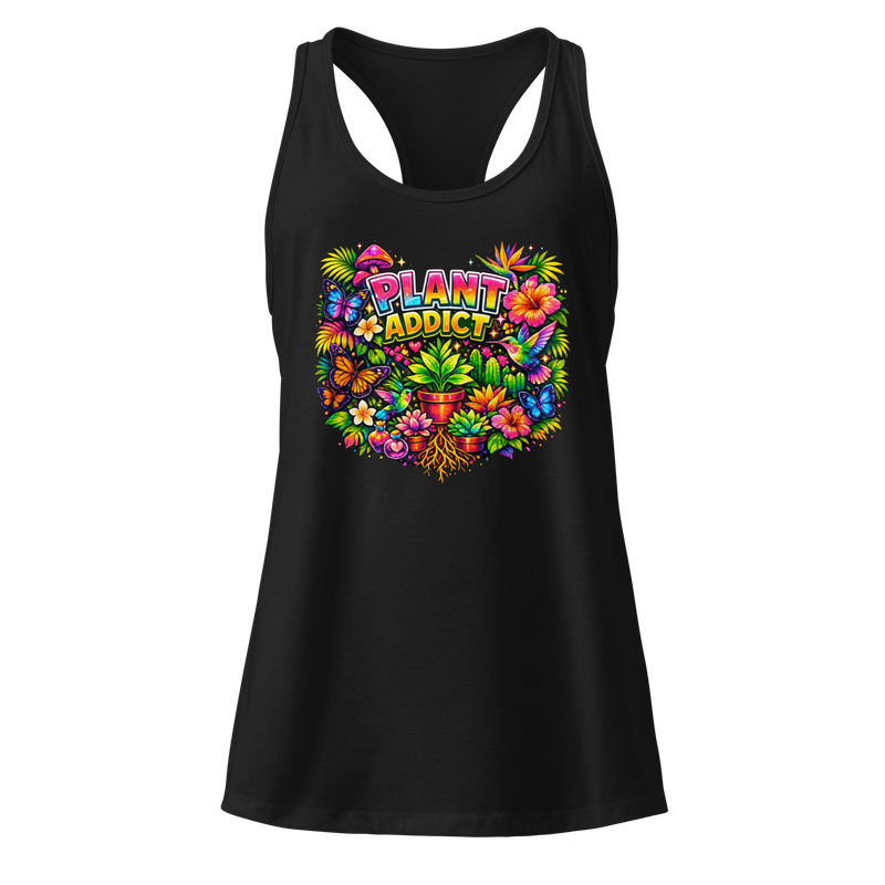 PLANT ADDICT Premium Women’s Fitted Racerback Tank Top