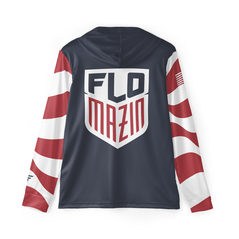 FLOMAZIN USAMAZIN FREEDOM WAVE Patriotic Sports Warmup Hoodie