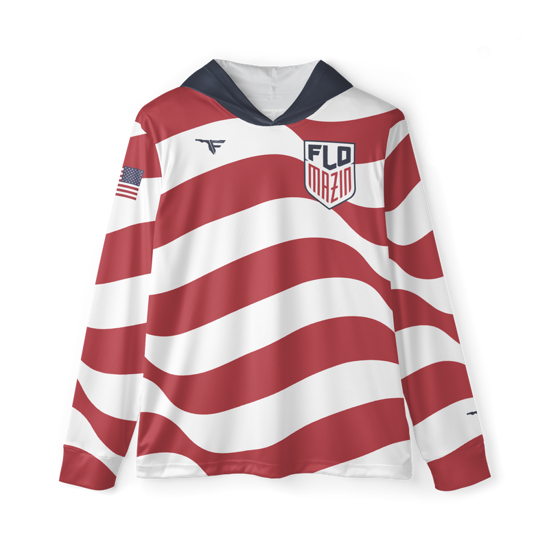 FLOMAZIN USAMAZIN FREEDOM WAVE Patriotic Sports Warmup Hoodie