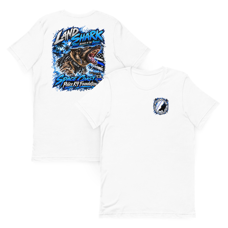 Space Coast Police K-9 Foundation - Land Shark Free because of the Brave - Premium Unisex T-Shirt