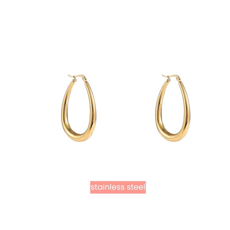 Oorbel Big Oval Hoop - Gold