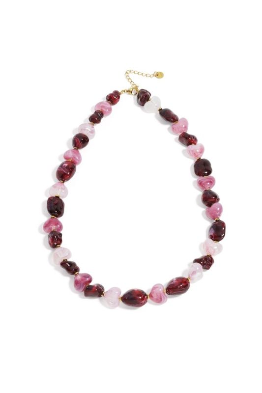 Kralen ketting roze/bordeaux