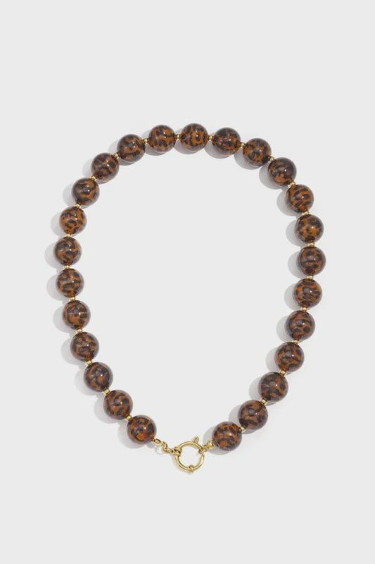 Kralenketting 16mm Leopard Brown