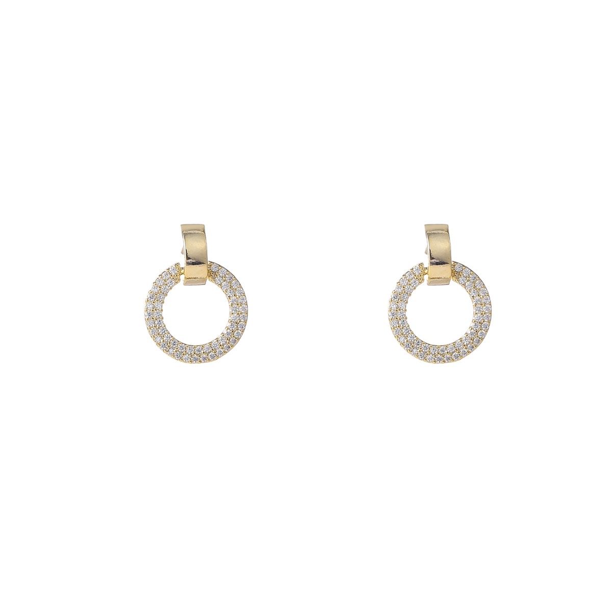 Classic Round Stud Crystal Gold