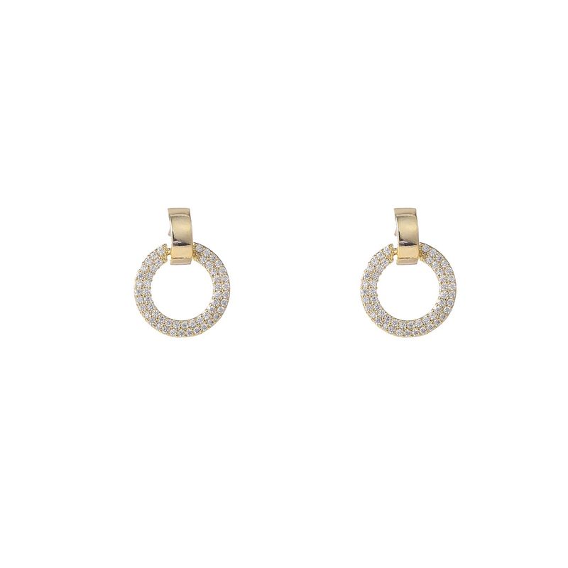 Classic Round Stud Crystal Gold