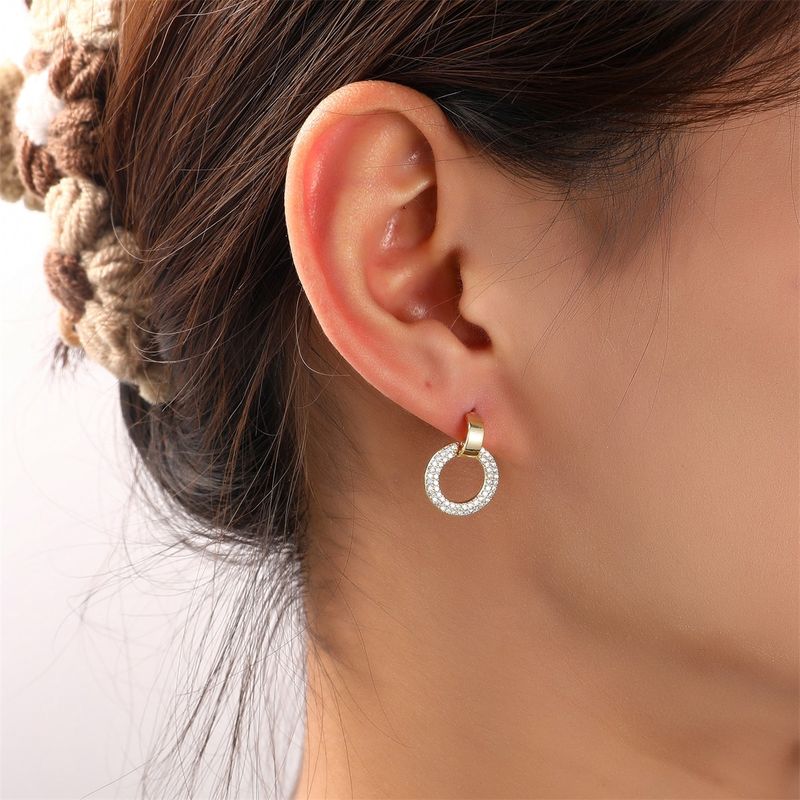 Classic Round Stud Crystal Gold